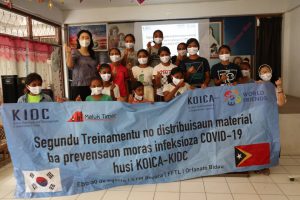 KOICA-KIDC oferese materiál prevensaun Covid-19 ba Orfanatu Bidau