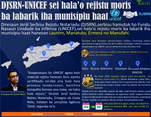 Infografia: DJSRN-UNICEF sei hala’o rejistu moris  ba labarik iha munisípiu haat