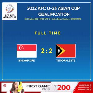 Kualifikasaun AFC CUP, Timor-Leste empate ho Singapura 2-2
