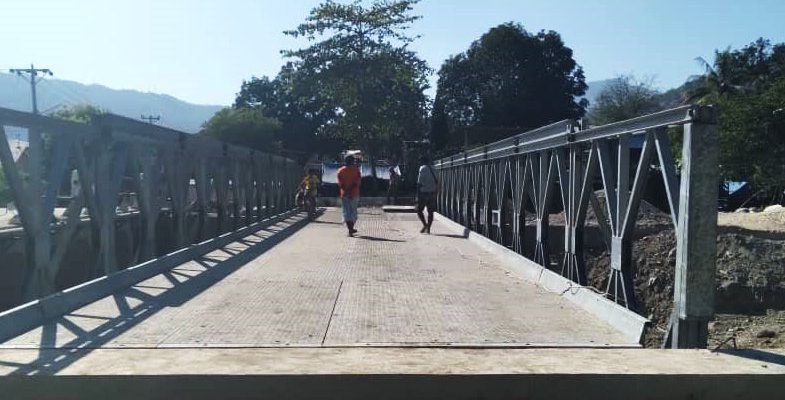 Konstrusaun ponte provizóriu Becusse atinji ona 80% 