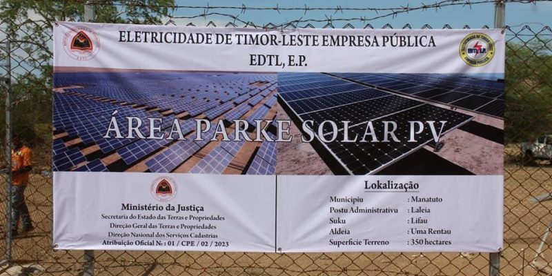 MOP-EDTL harii markasaun plaka sítiu projetu Parke Solár-PV iha Manatuto