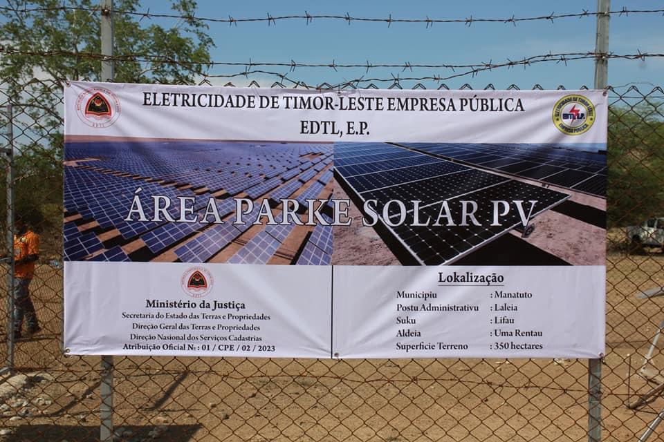 MOP-EDTL harii markasaun plaka sítiu projetu Parke Solár-PV iha Manatuto