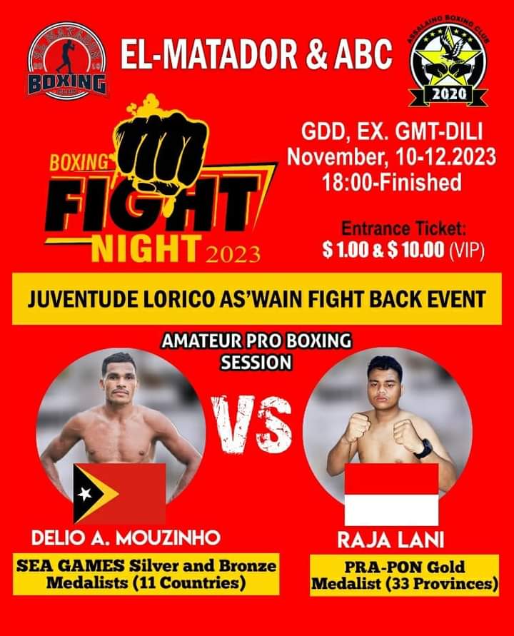 Boxista 44 sei kompete iha Fight Night Boxe selebra 12 Novembru