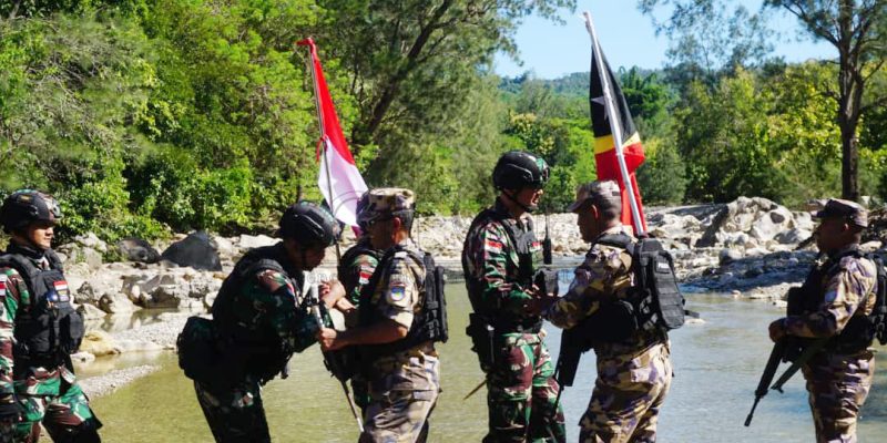 UPF-Satgas TNI organiza patrulla konjunta iha fronteira Haumen-Ana