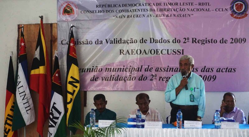 MAKLN valida ona dadus kombatente 3.630 iha Oé-Cusse