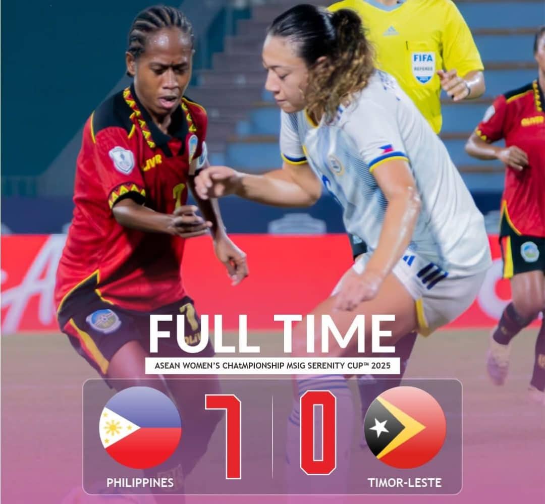 Selesaun Nasionál Futeból Feminina derrota 7-0 kontra Filipina