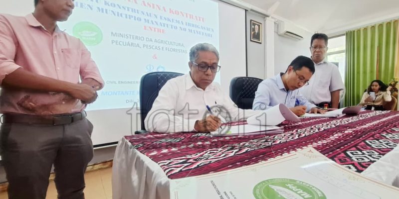 MAPPF formaliza akordu ho empreza CCECC ba konstrusaun irrigasaun Sahen 