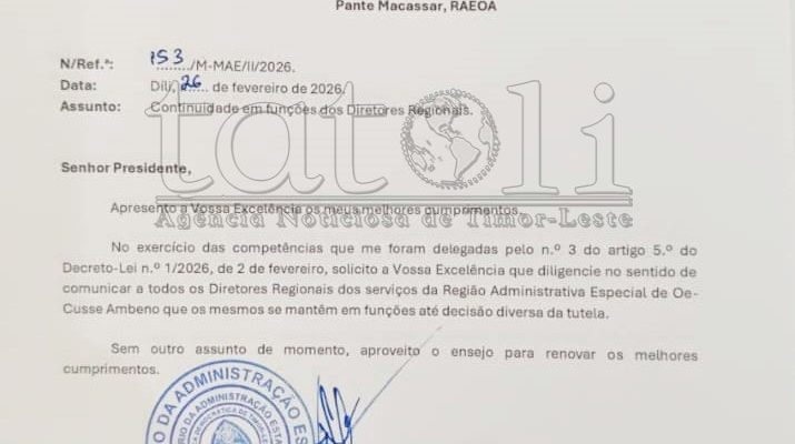 Ohin, mandatu Autoridade RAEOA termina ona