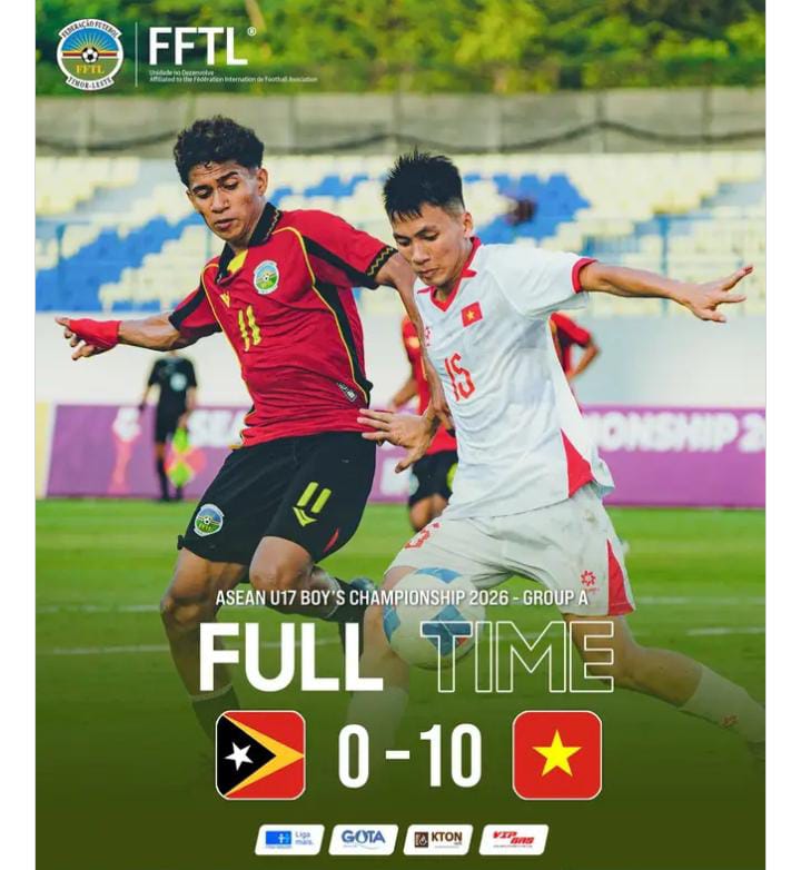 Tasa ASEAN U-17, Vietname halakon Timor-Leste 10-0