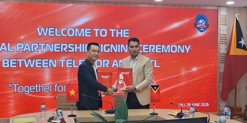 AFTL, TELEMOR asina akordu ba transmisaun Liga Futsal Timor-Leste