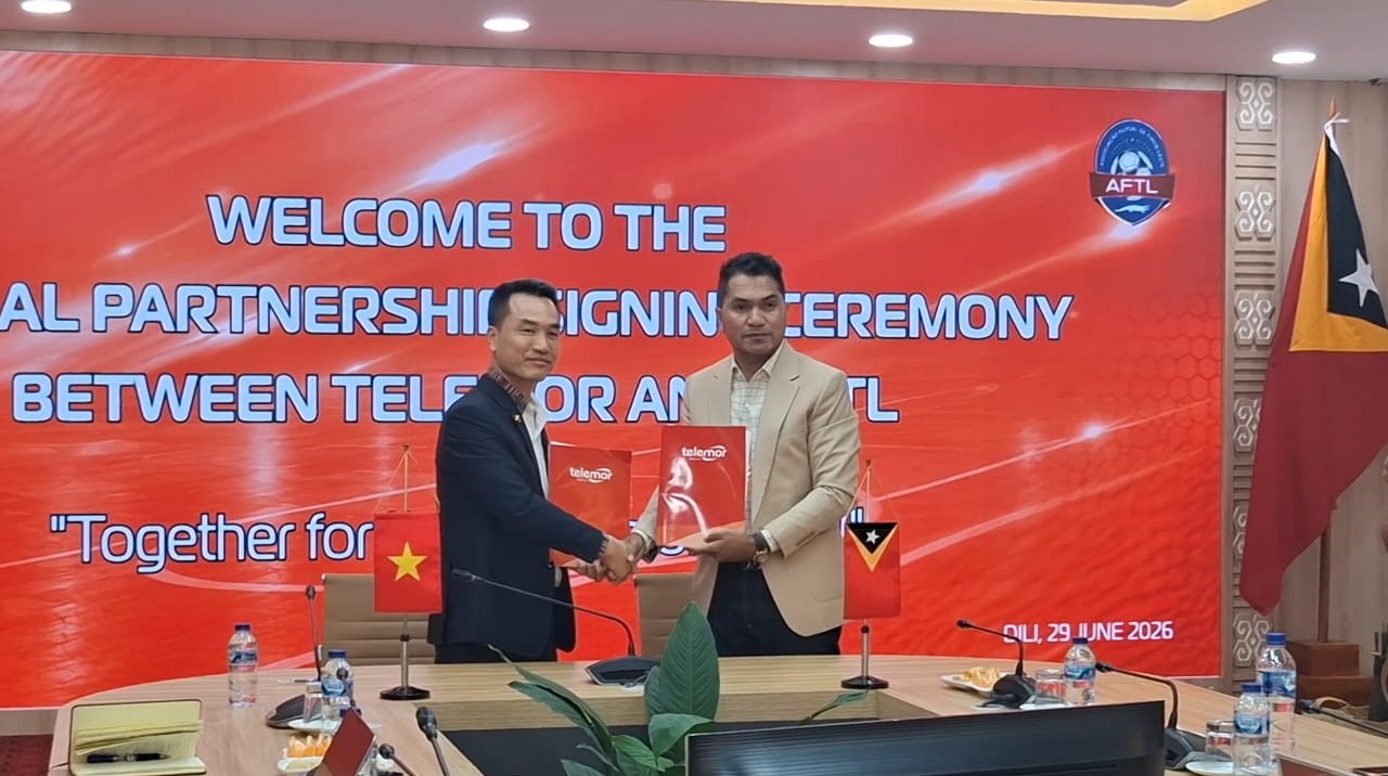 AFTL, TELEMOR asina akordu ba transmisaun Liga Futsal Timor-Leste