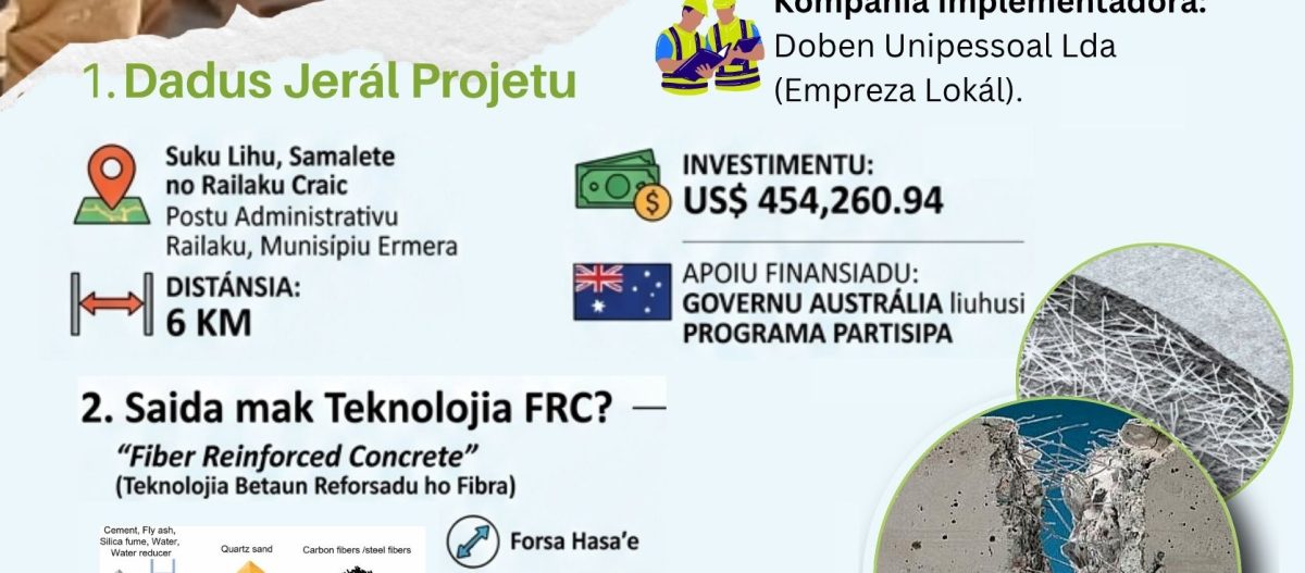 Infografia: Austrália apoiu Timor-Leste inagura Projetu Pilotu Estrada Reziliénte ba Klima iha Railaku