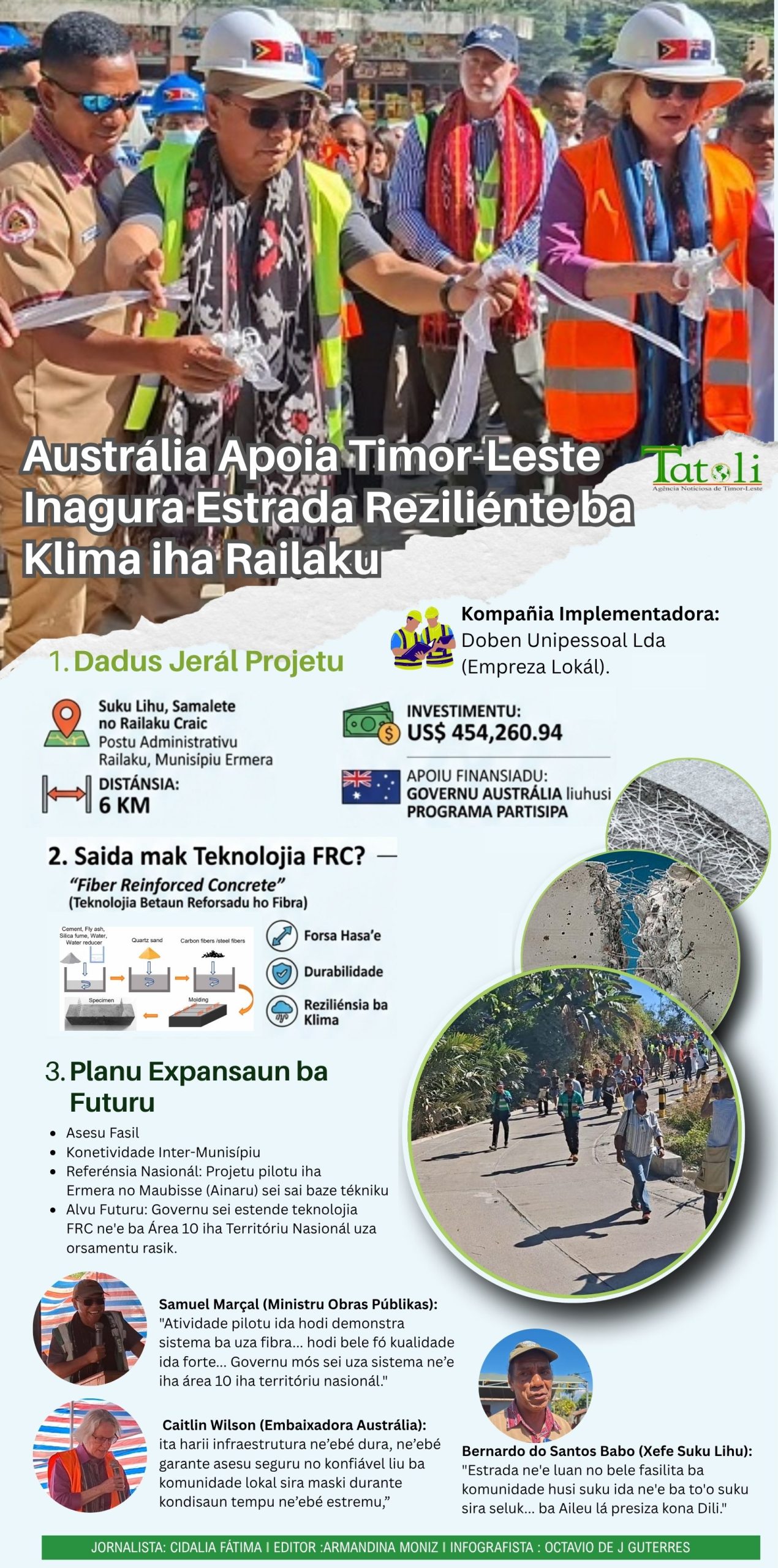 Infografia: Austrália apoiu Timor-Leste inagura Projetu Pilotu Estrada Reziliénte ba Klima iha Railaku