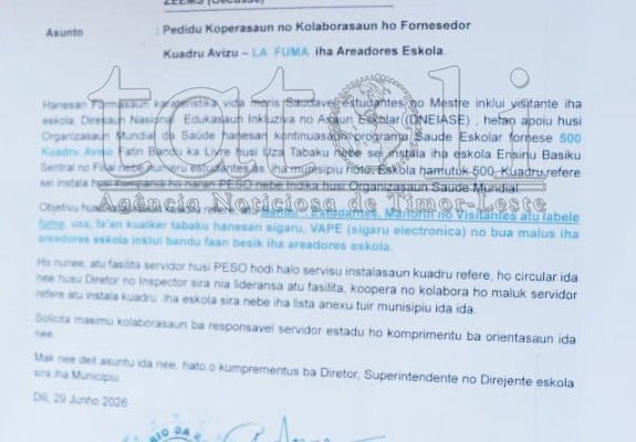 Edukasaun Oekusi hasai sirkulár bandu totál ‘fuma’ iha arredór eskola